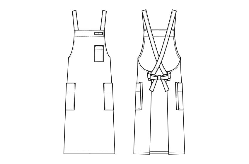 Seven Uniform CT2294-9 Chest Apron, Black, Size M