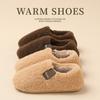Bag heel cotton slippers winter warm home indoor new plush thick-soled fluffy cotton shoes