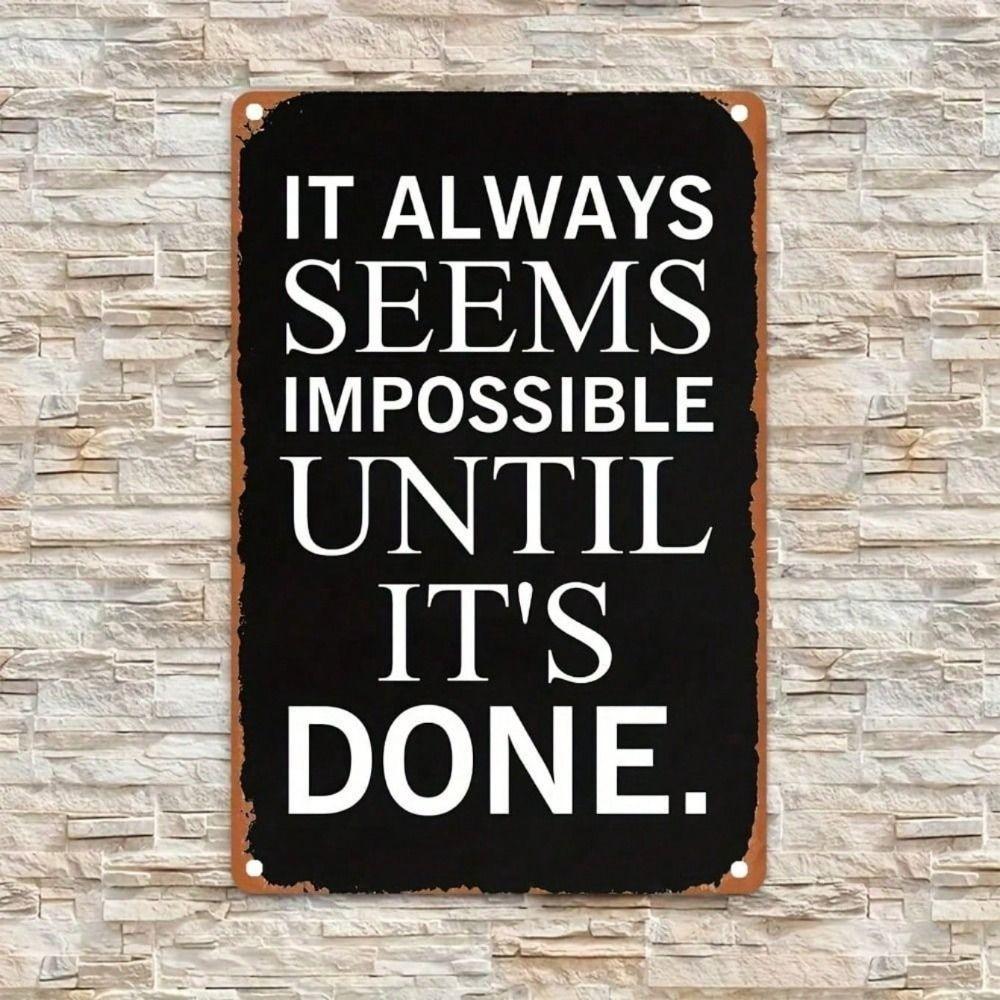 Metal Wall Art Decor Inspirational Quote Poster for Home