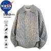 NASA MARVEL Men's Cable Knit Lapel Sweater