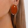 Geometric Oval Stud Earrings Smooth Surface Geometric Earrings Stud Earrings  Wedding Earrings