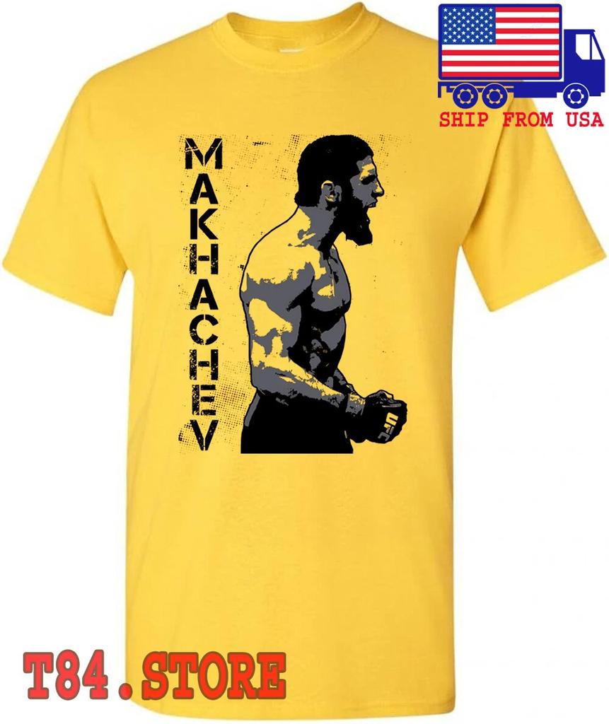 Islam Makhachev Russian MMA Fighter Champion Men's Yellow Size S To 5XL