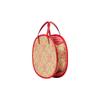 Gucci Star GG pattern herringbone raffia and leather handbag children's red/beige