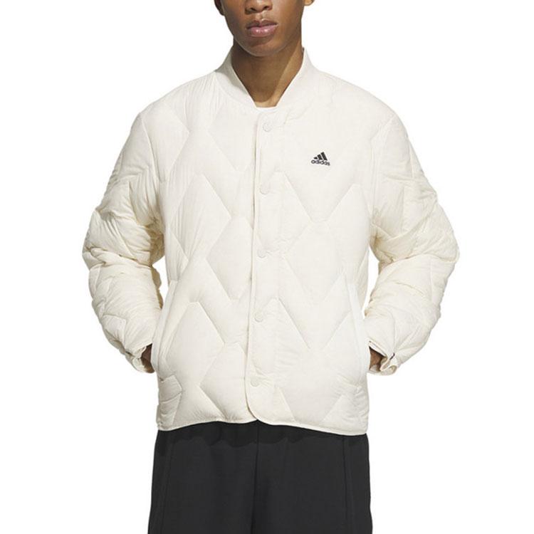 adidas Giacca Piumino Imbottita Sportiva Calda da Esterno Tinta Unita con Logo Casual Allenamento Sportivo Unisex Capispalla Bianco IW0778