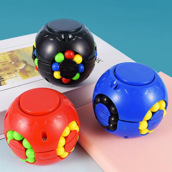 Rotatable Bean Ball Fidget Toy Stress Anxiety Relief Brain Teaser Rolling Bead Puzzle Spinner Ball Educational Toy Decompression Gadget