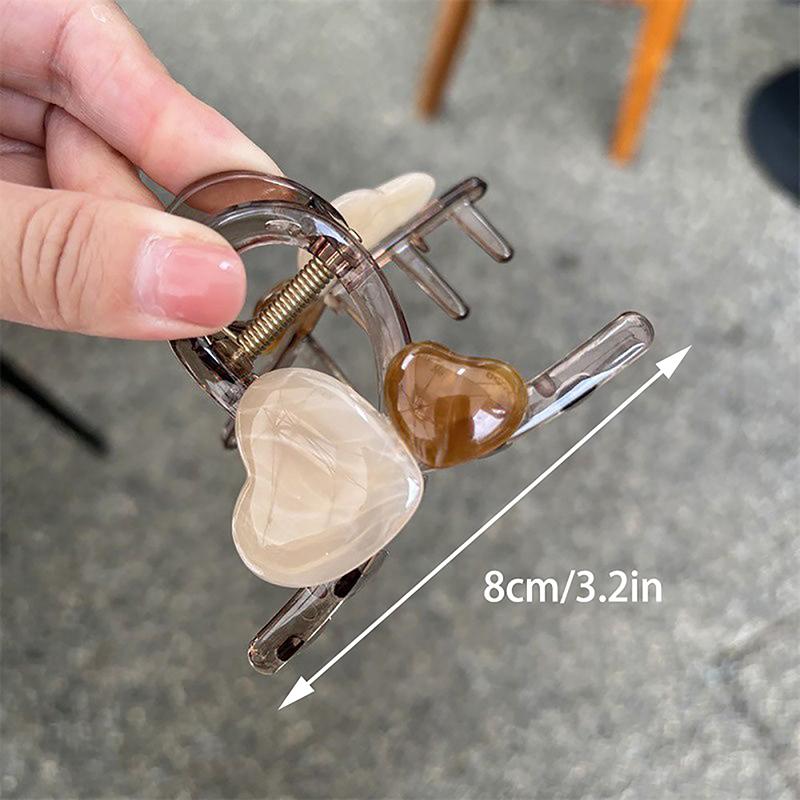 Geleefarben Herzform Haarspangen Haarklammern Haarkrebs für Frauen Mädchen Süße Transparente Plastik Haaraccessoires Zarte Haarnadel