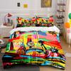 Colorful USA Cityscape Art Decor Bedding Set with 1 Duvet Cover 2 Pillowcases Single Double King Queen, Gift
