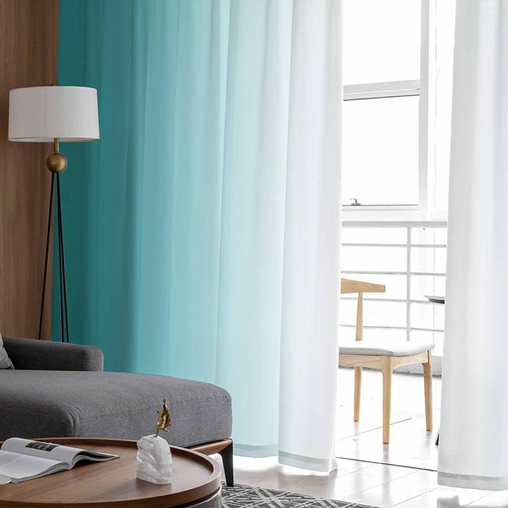 Entengrün-weißer Farbverlauf, minimalistische Fenster-Tüllvorhänge für Wohnzimmer, Schlafzimmer, Hotel, Luxus-Dekoration, transparente Vorhänge