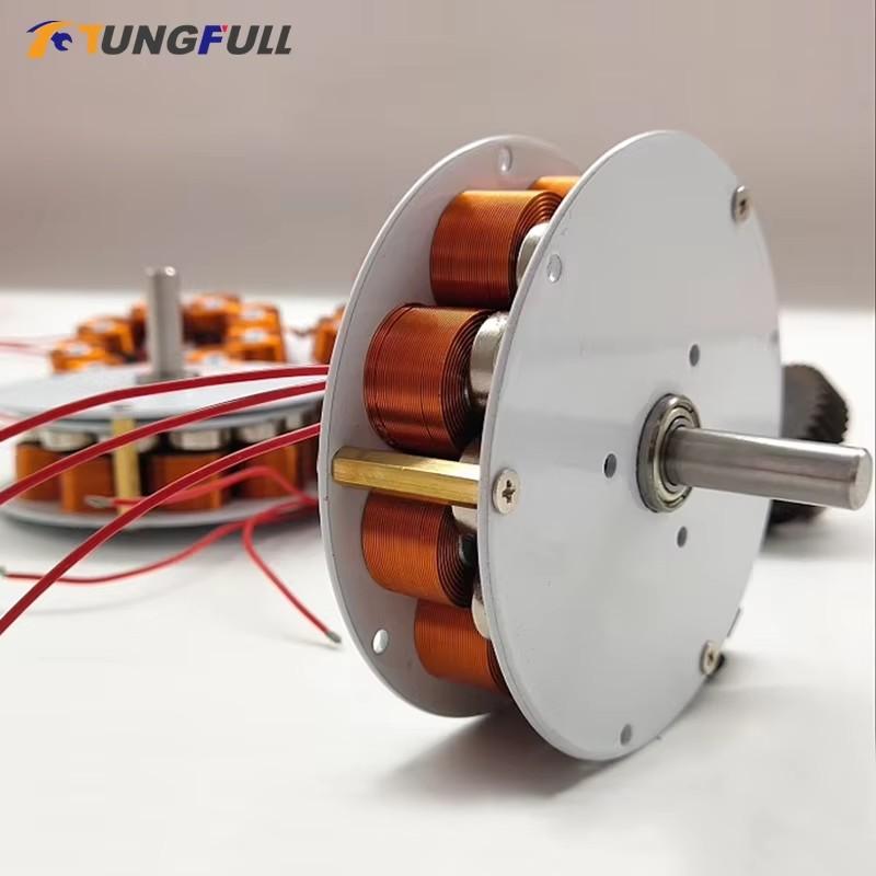 Mini Disc Iron Core Generator 50W 24V Strong Magnetic Low Speed Multi-pole Three-Phase AC Generator 100-650rpm 85mm*25mm