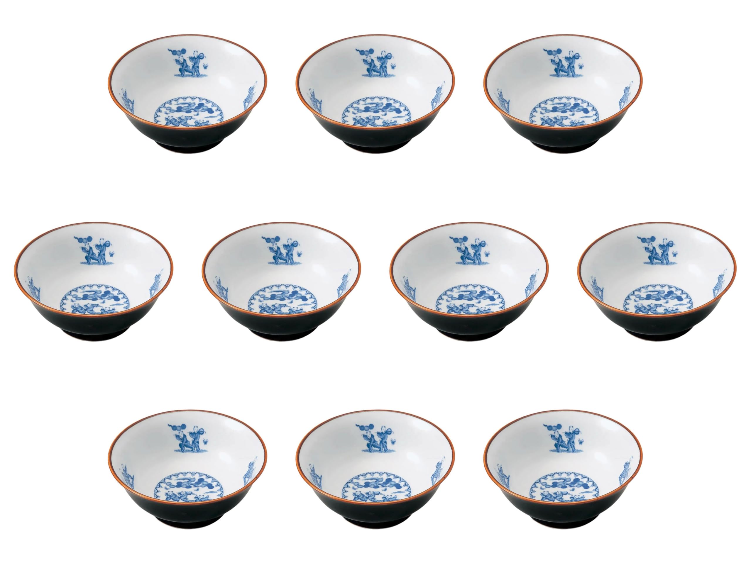 

Set of 10 Tenmoku Karako x Ramen Setomonohonpo Bowls, 6.8cm [21 8.5cm] Bowls,