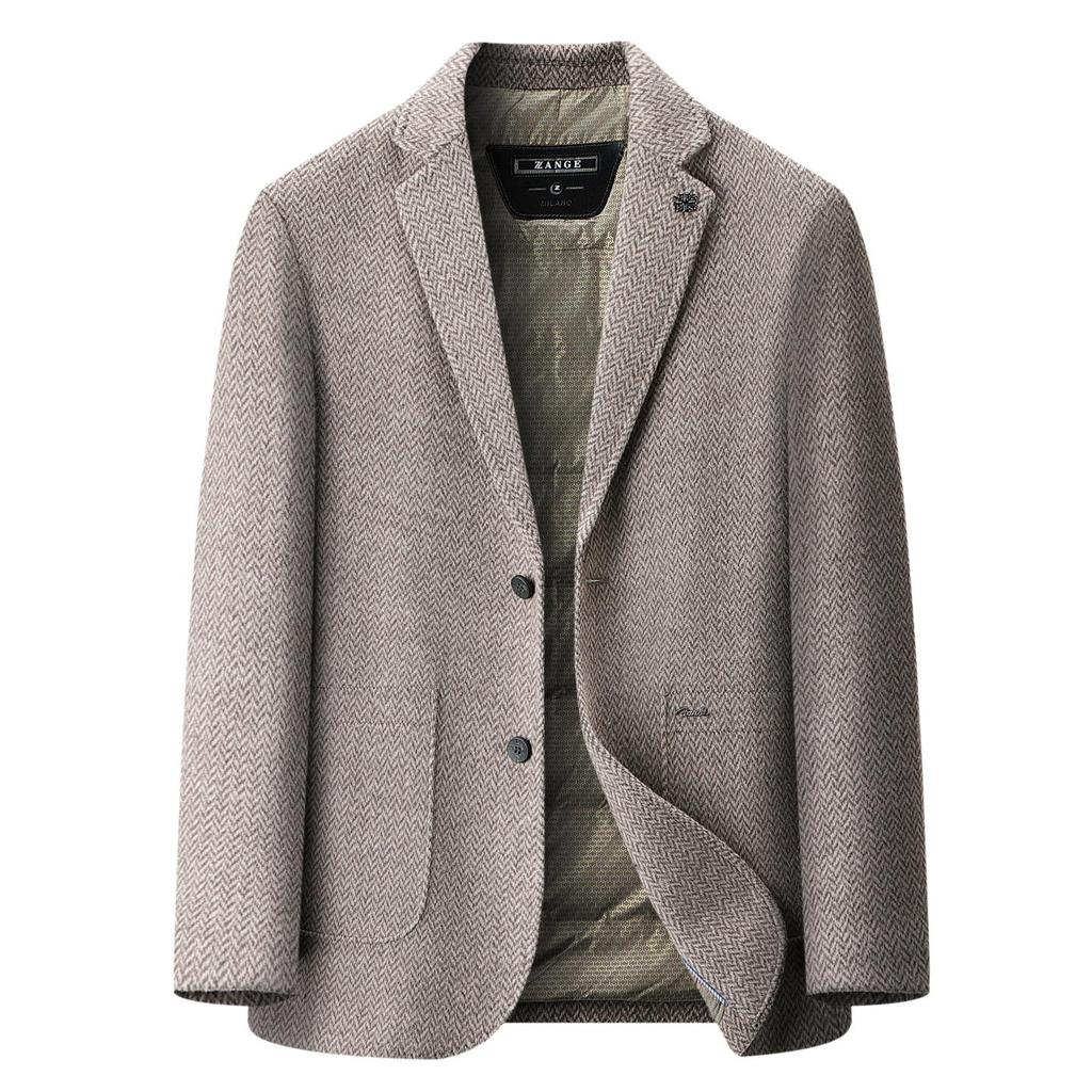 Men's Plus Size 2025 Double-Faced Wool Coat with Detachable Inner Down Jacket and Suit Collar