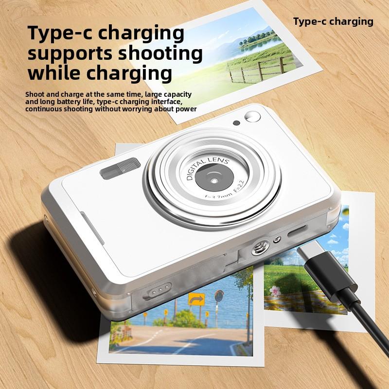 64MP CCD Digital Camera, 1080P HD Vlogging Camera for Students, Portable Pocket Camera with Beauty Filter & Retro Look, Mini Travel Cam