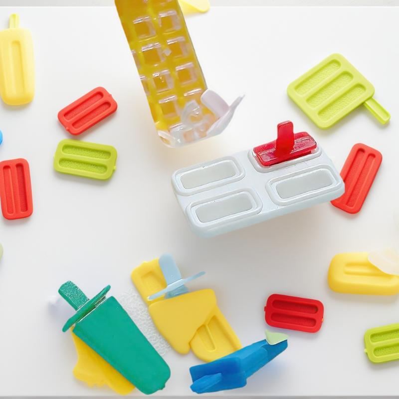 Unique 1/6 Dollhouse Miniature Accessory Set: Mini Handle Popsicle & Ice Box Food Play Toys