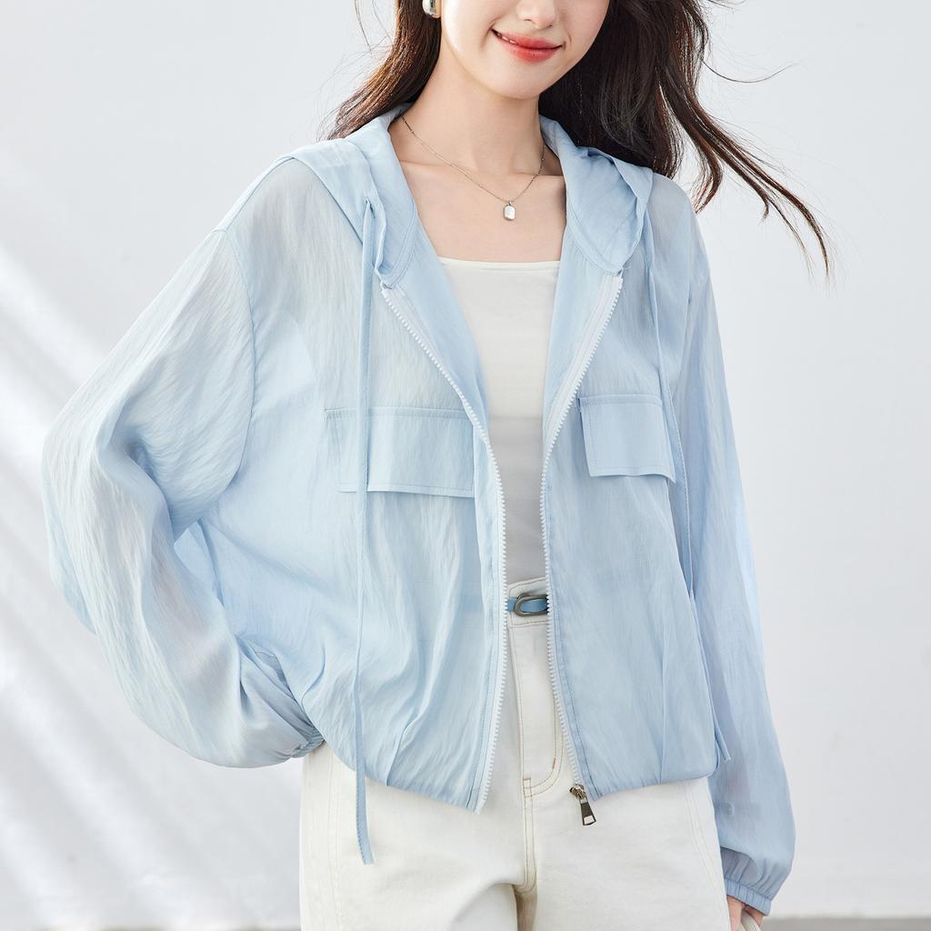 Sunscreen Clothes Women's Summer New Shirts Sunscreen Clothes Light Casual Hooded Cardigan Jacket Women