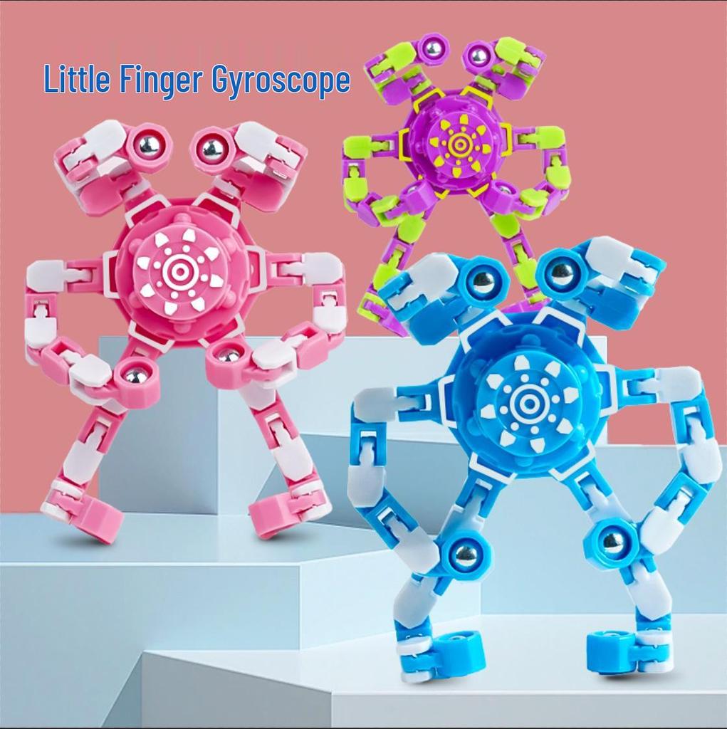 Transformable Luminous Fingertip Gyroscope - Educational Rotating Decompression Toy for Kids
