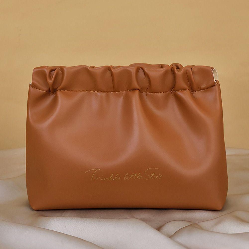 PU Leather Coin Purse Self-closing Lipstick Cosmetic Bag Travel Accessories Shrapnel Bag