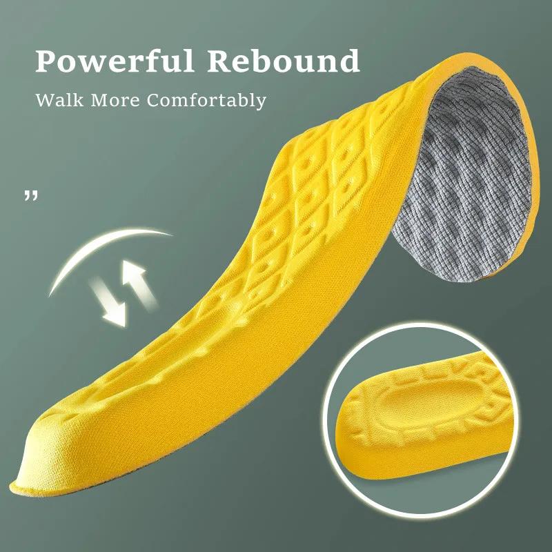 1Pair Sports Insoles for Feet Shock-Absorbing Breathable Shoes Insole Men Women Tennis Sneakers Shoe Sole Memory Foam Shoe Pads