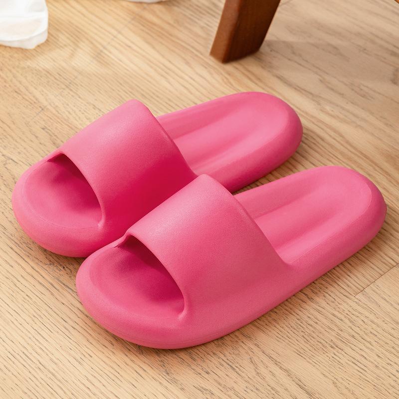 

Новые мягкие тапочки из ЭВА для пар, домашние тапочки, летние сандалии для пляжа, для ванной, мужские шлепанцы, нескользящие женские туфли на толстой подошве 40-41 розы красного
