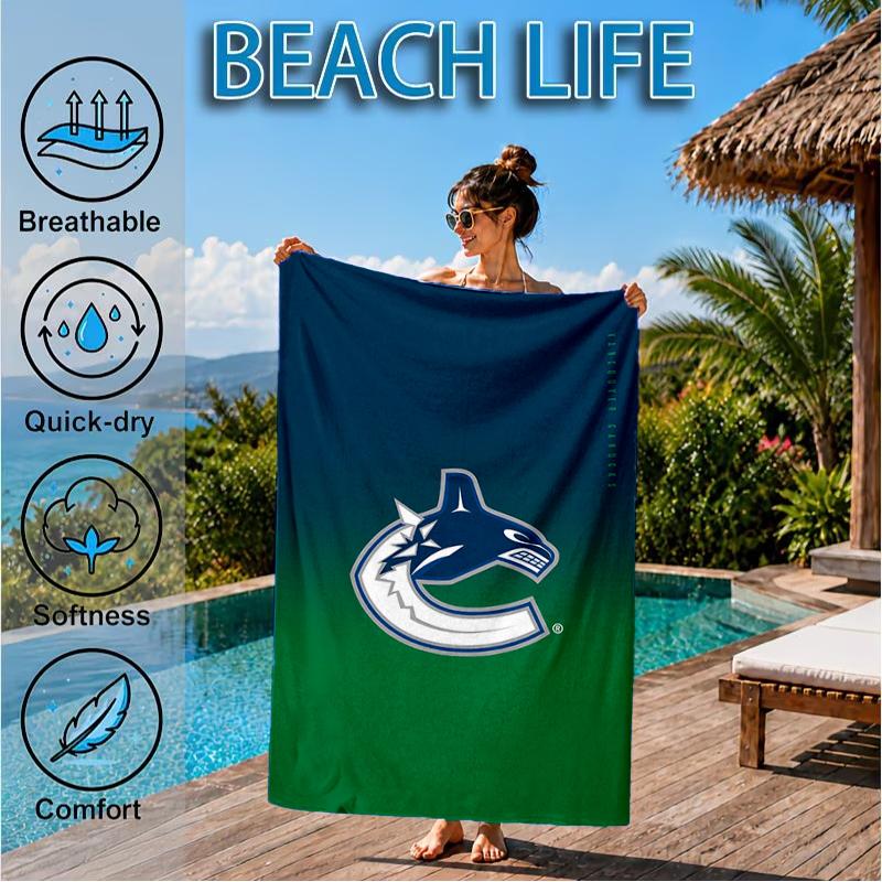 Hockey Team Vancouver-Canucks Beach Towel, Super Soft Microfiber, Perfect Gift for Her/Him, Birthday, for Pool, Beach, Travel, Decor Beach Party