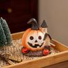 Yousheng Halloween Pumpkin Figurine Spooky Mini Pumpkin Castle Statue Resin Tabletop Ornament for Halloween Porch Mantel Table Decor