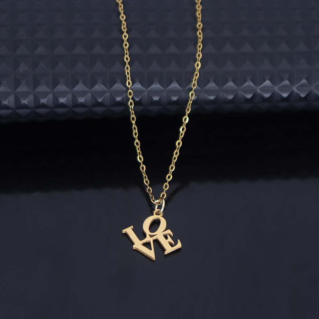 Versatile Stainless Steel English Letter Pendant Necklace - Fashionable Clavicle Chain for Festivals and Gifts