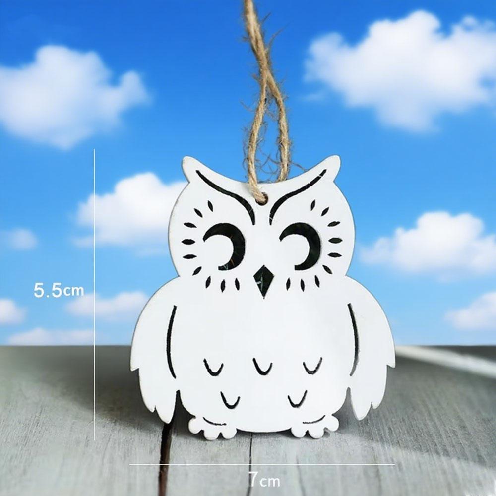Nordic Creative Christmas Owl Shaped Wooden Hanging DIY Handicrafts Birthday Party Decoration Unique Home Decor