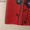 ZANZEA Women Casual Summer Round Neck Short Sleeve Print Dress