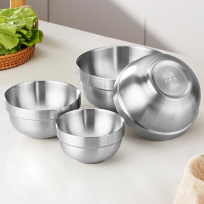 Stainless Steel Bowl Double Layer Insulated Bowl Easy To Clean Serving Dishes For Soup Practical Kitchen Tool Dropshipping