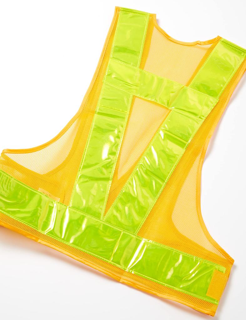 TRUSCO 70mm Wide Reflective Safety Yellow Vest, Yellow/Fluorescent Reflector, TAB70-YY