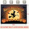 Party Backdrop Halloween Flat Witch Silhouette Pumpkins Multi Layered Celebrations Photo Booth Decor Front Door Decor