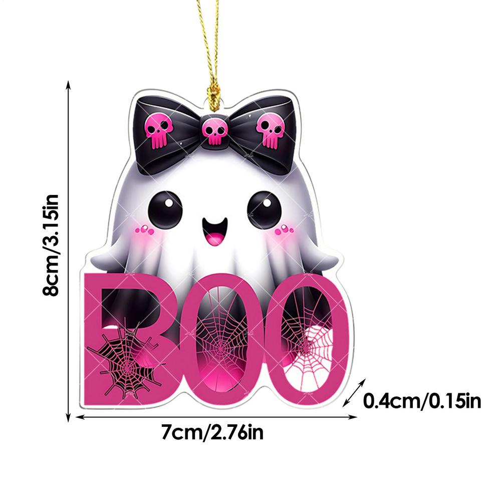 Halloween New Funny White Ghost 2D Flat Acrylic Backpack Pendant Halloween Ghost Acrylic Decoration for Offices House