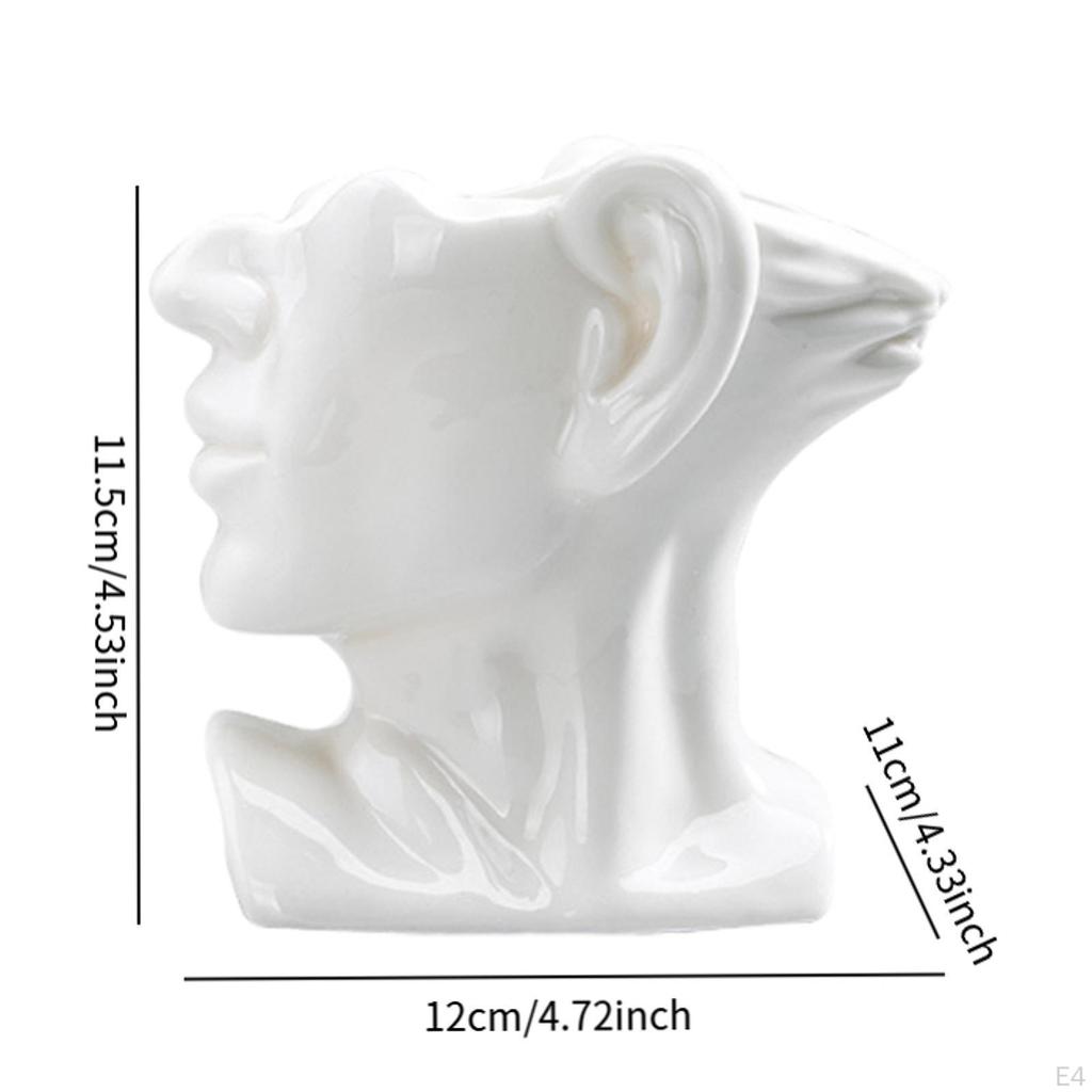 Abstract Face Art Chopstick Holder Flower Vase Porcelain Decorative Sturdy Versatile Utensil Storage