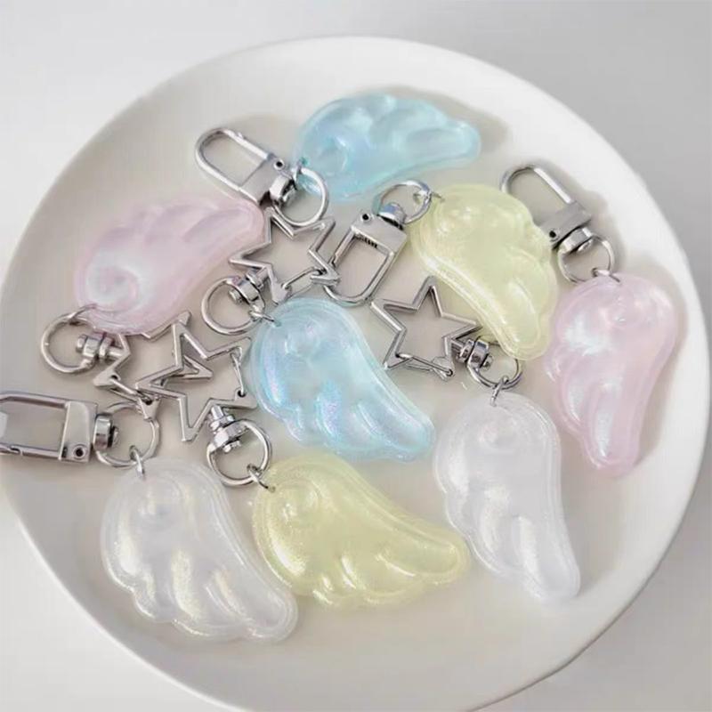 1 sztuka Damska Dekoracja Plecaka Koreańska Ins Breloczek ze Skrzydłami Anioła Y2K Japońska Magiczna Dziewczyna Breloczek z Gwiazdą Zawieszki do Torebki Breloczek do Kluczy Samochodowych