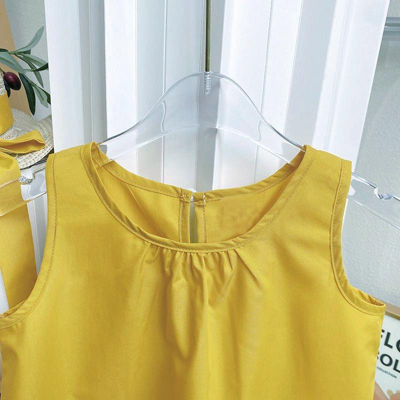 Kids Girls Summer Casual Two Piece Set Sling Skirt Straight Pants