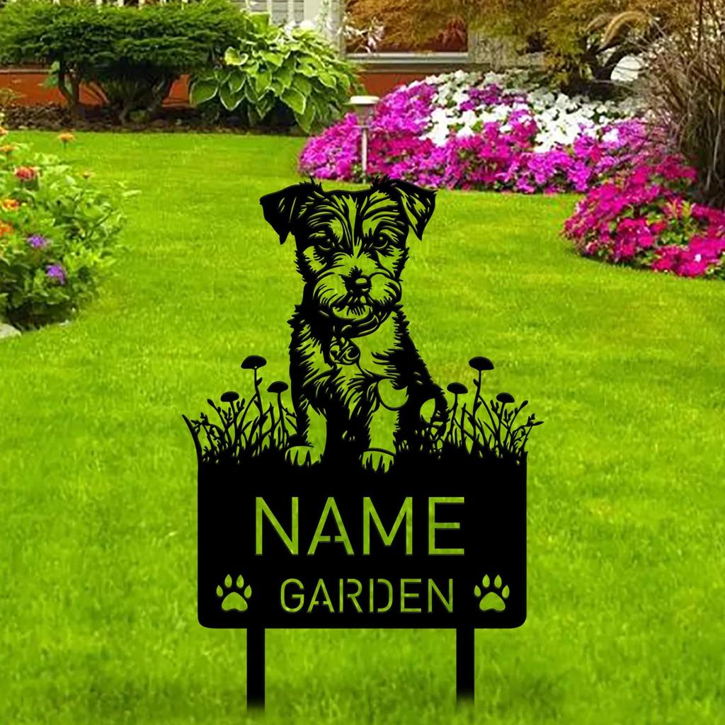 Parson Russell Terrier Personalized Metal Garden Stake Pet Grave Marker Memorial Name Sign