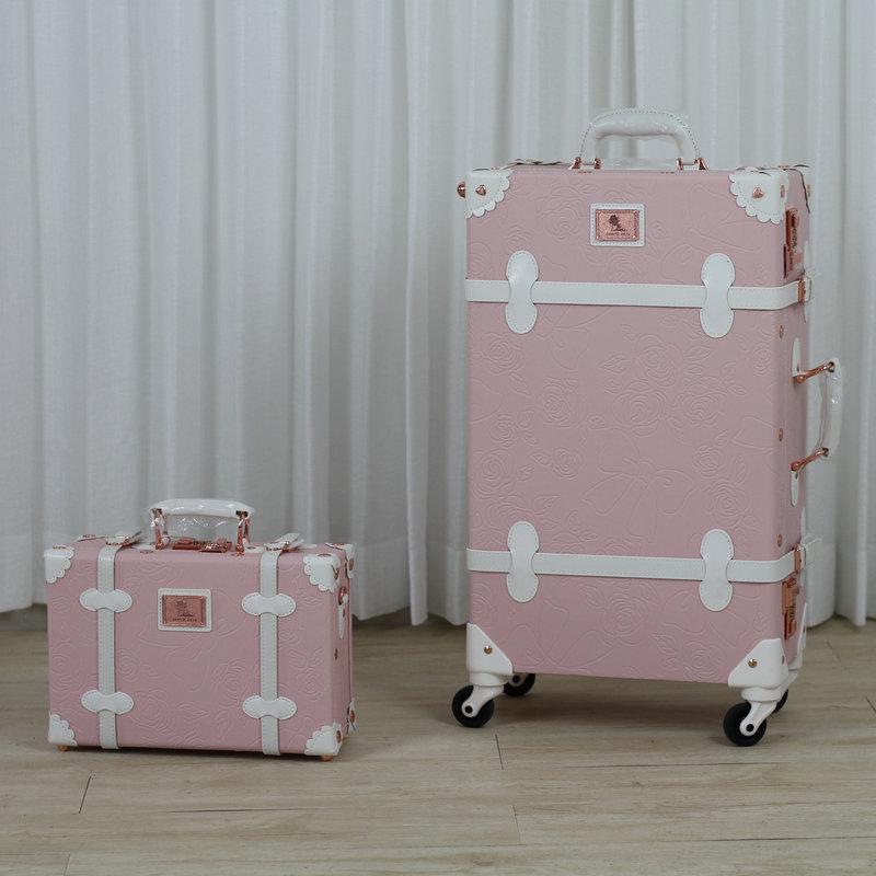 Retro Embossed Pull-Handle Suitcase: 13-inch Hat