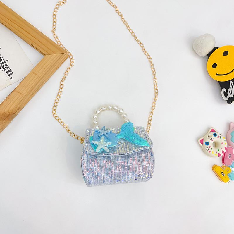 Cute Autumn Mini Shoulder Bag For Girls Featuring Pearl And Sparkling Elements