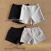 Plus Size Grey High-Waisted Sports Shorts - Drawstring Slimming Summer Hot Pants for Women