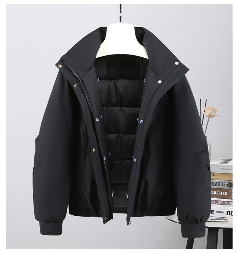 Women's Winter Parka with Big Fur Collar Cotton Padded Warm Coat Outerwear