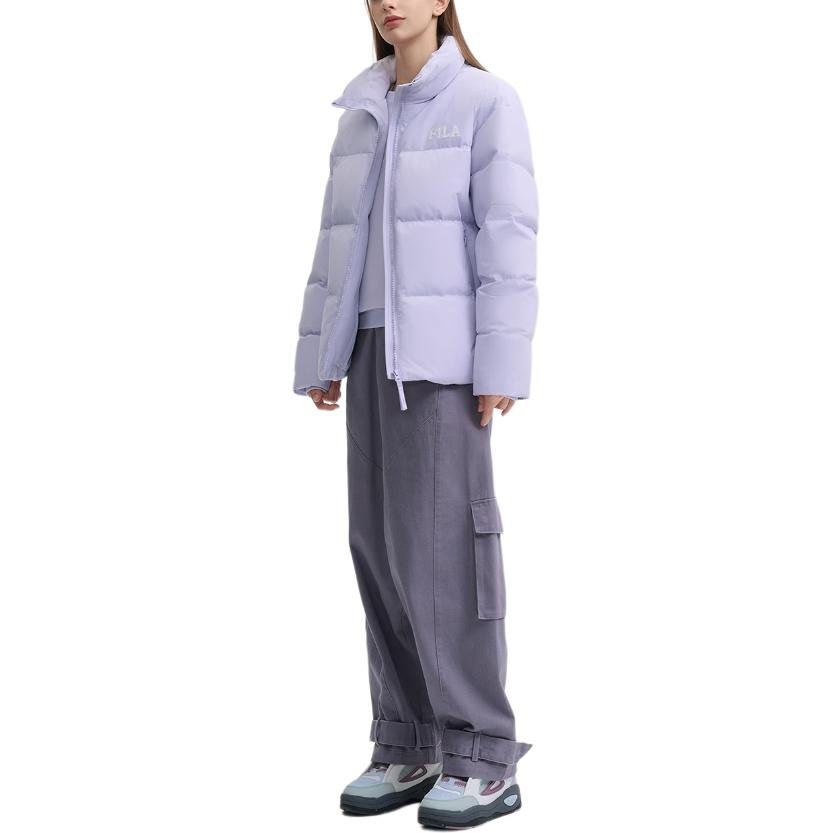 FILA Fleece Lined Full Zip Stand Collar Warm Water Resistant Stain Resistant Commuter Business Long Sleeve Puffer Jacket F51M449904F-PR