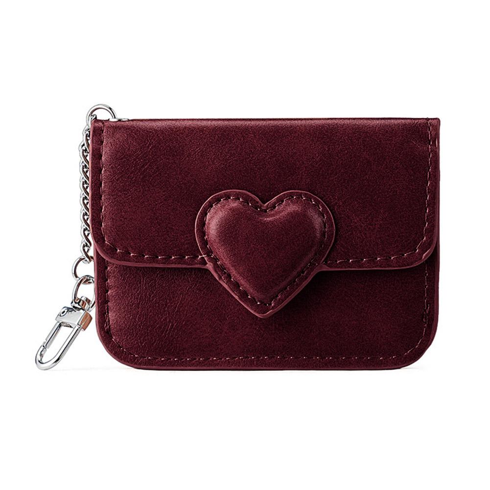 

Мини кошелек для монет из ПУ кожи Модный с пряжкой в виде сердца Многокарточный держатель Легкий маленький кошелек для денег с высококачественной молнией