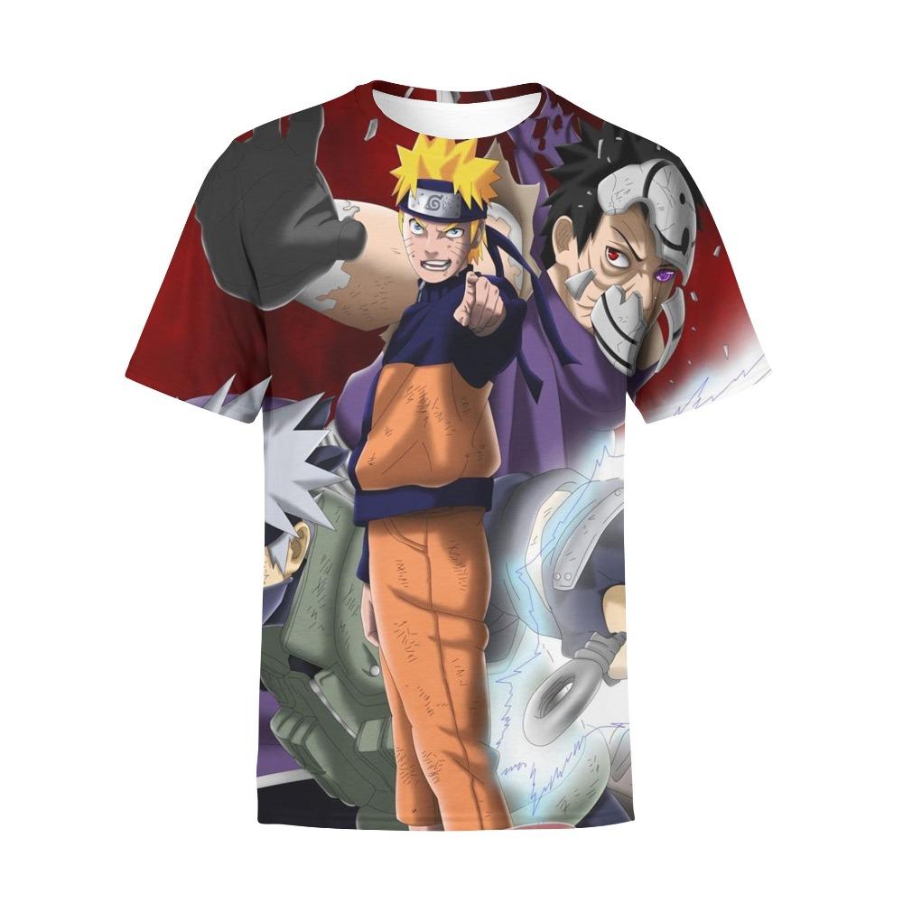Boys' Fashion T-Shirt, 3D Digital Print, New Spring and Summer Naruto Short Sleeve Kids' Top