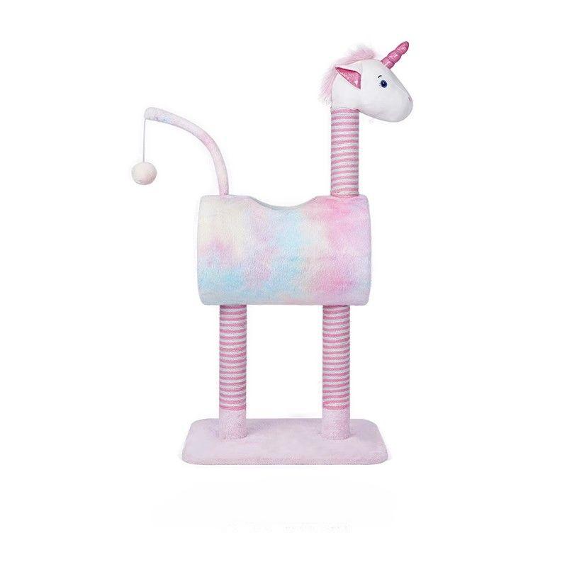 

Cat Climbing Unicorn Animal Series Post Cat Tower Tree One Многофункциональные игрушки-когтеточки для кошек Товары для животных Когтеточки 50X35X105CM
