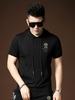 Ozhouzhan Men's Blazer Hood Short Sleeve T-shirt Summer New Little Buddha Hot Drilling Half Sleeve Hoodie T-shirt