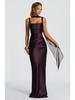 European/American Satin Spaghetti Strap Classic Evening Gown for Women