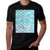 Teal And Blue Watercolor Faux Glitter Mermaid Scales Tshirt Stylish Graphic Short Sleeve Top