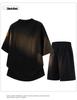 Men's Retro Short-Sleeve T-Shirt and Sports Shorts Set