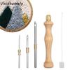 2.5mm/3.5mm/5mm Punch Needle Set Creative Wooden Handle Embroidery Stitch Pen DIY Craft Changeable Head Cross Stitch Needles