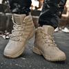 Men High-top Military Boots Outdoor Training Breathable Anti Slip Wear Resistant Climbing Hiking Desert Field Training Shoes