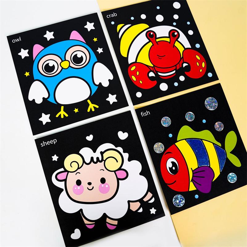 12Pcs DIY Cartoon Magic Transfer Painting Crafts for Kid Crafts Creative Drawing Educational Learning Art School Supplies